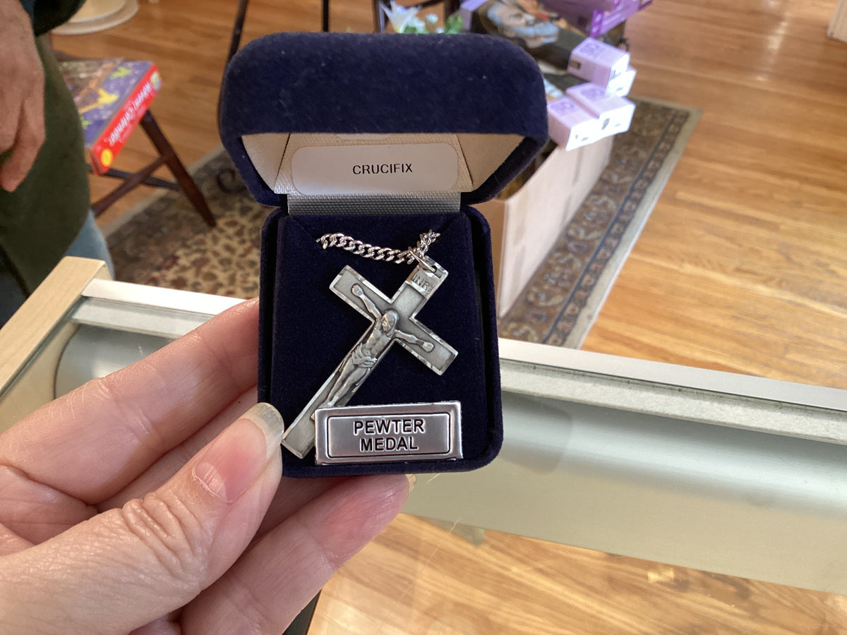 Pewter Crucifix Necklace