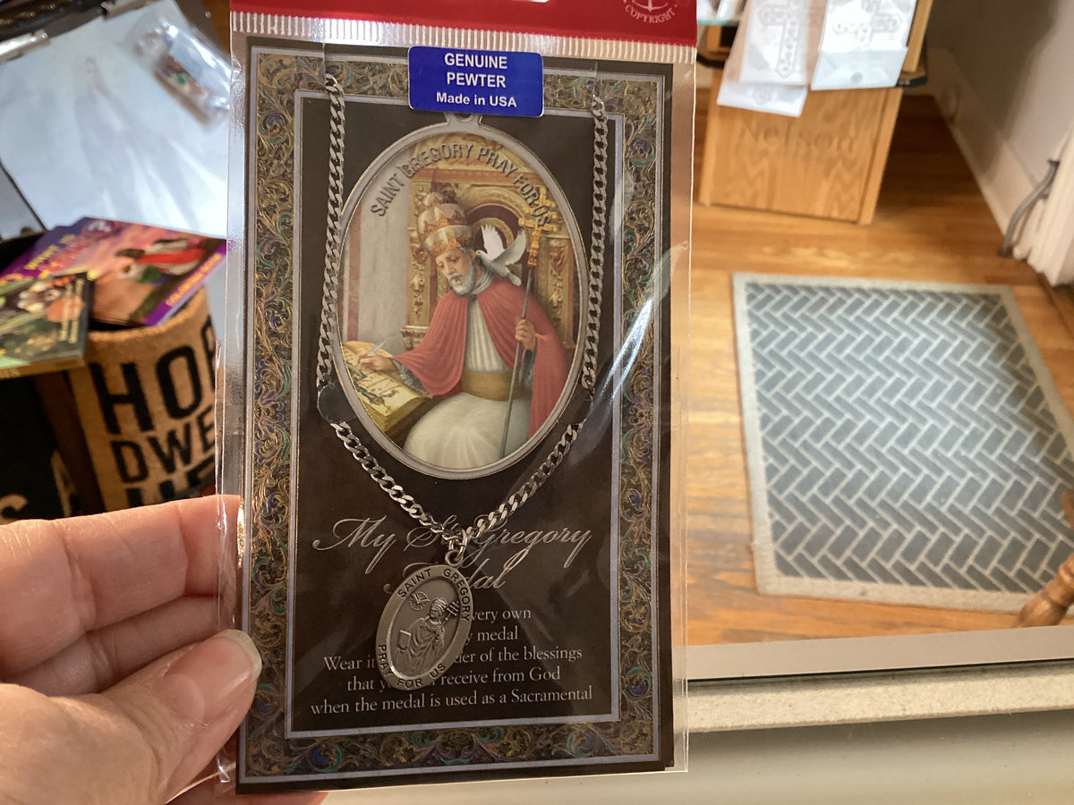 Pewter Saint Medals and Holy Cards