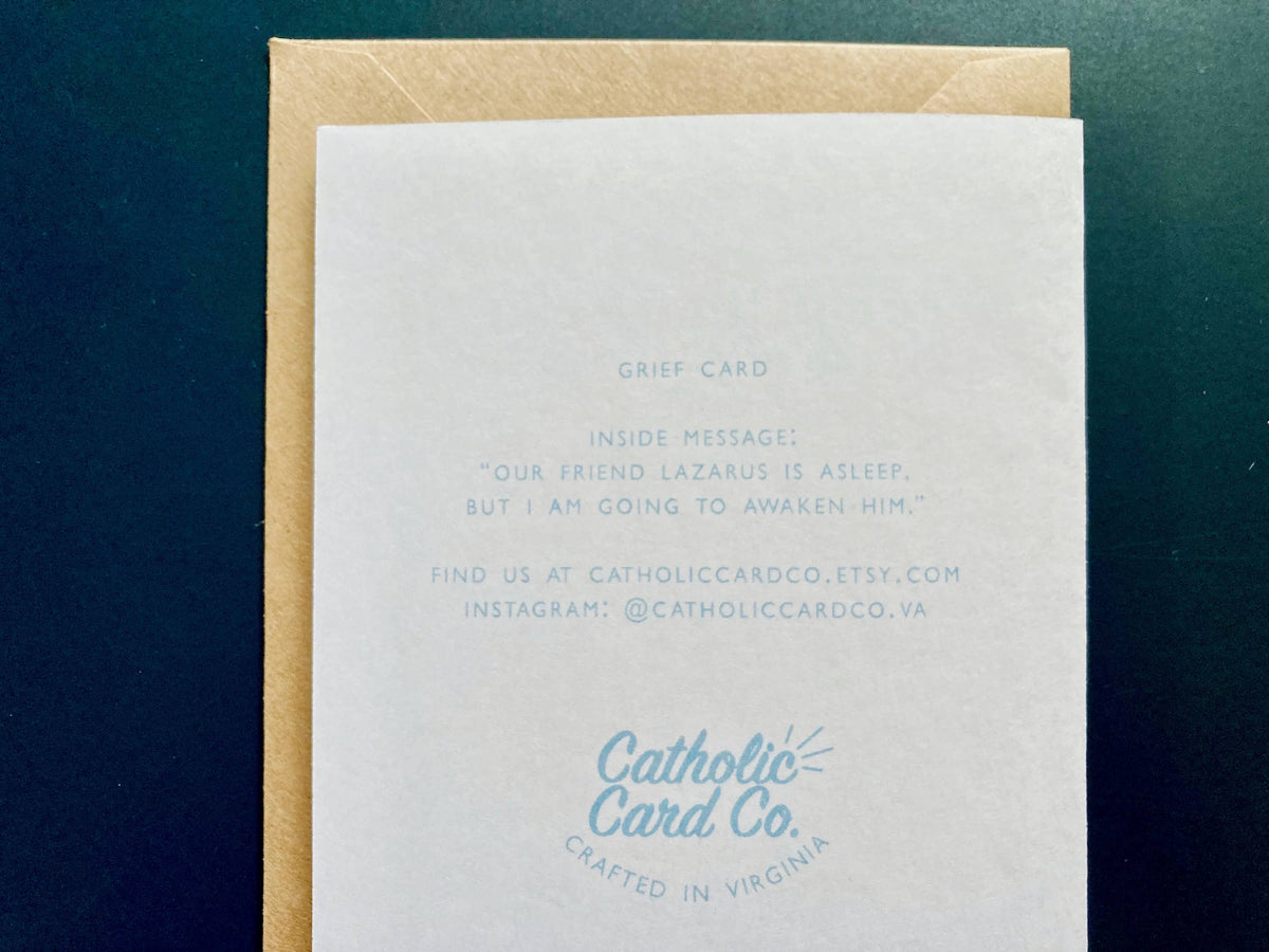 Catholic Card Co. - Death of Lazarus | Catholic Grief Card | Sympathy Card