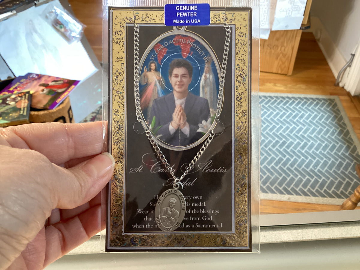 Pewter Saint Medals and Holy Cards