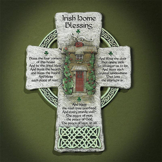 Abbey & CA Gift - Irish Home Blessing Wall Cross Plaque