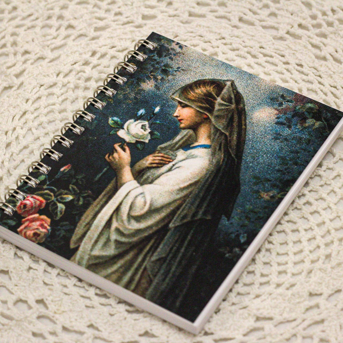The Retro - a Full of Grace USA Company - Our Lady of the Mystical Rose Mini Notebook