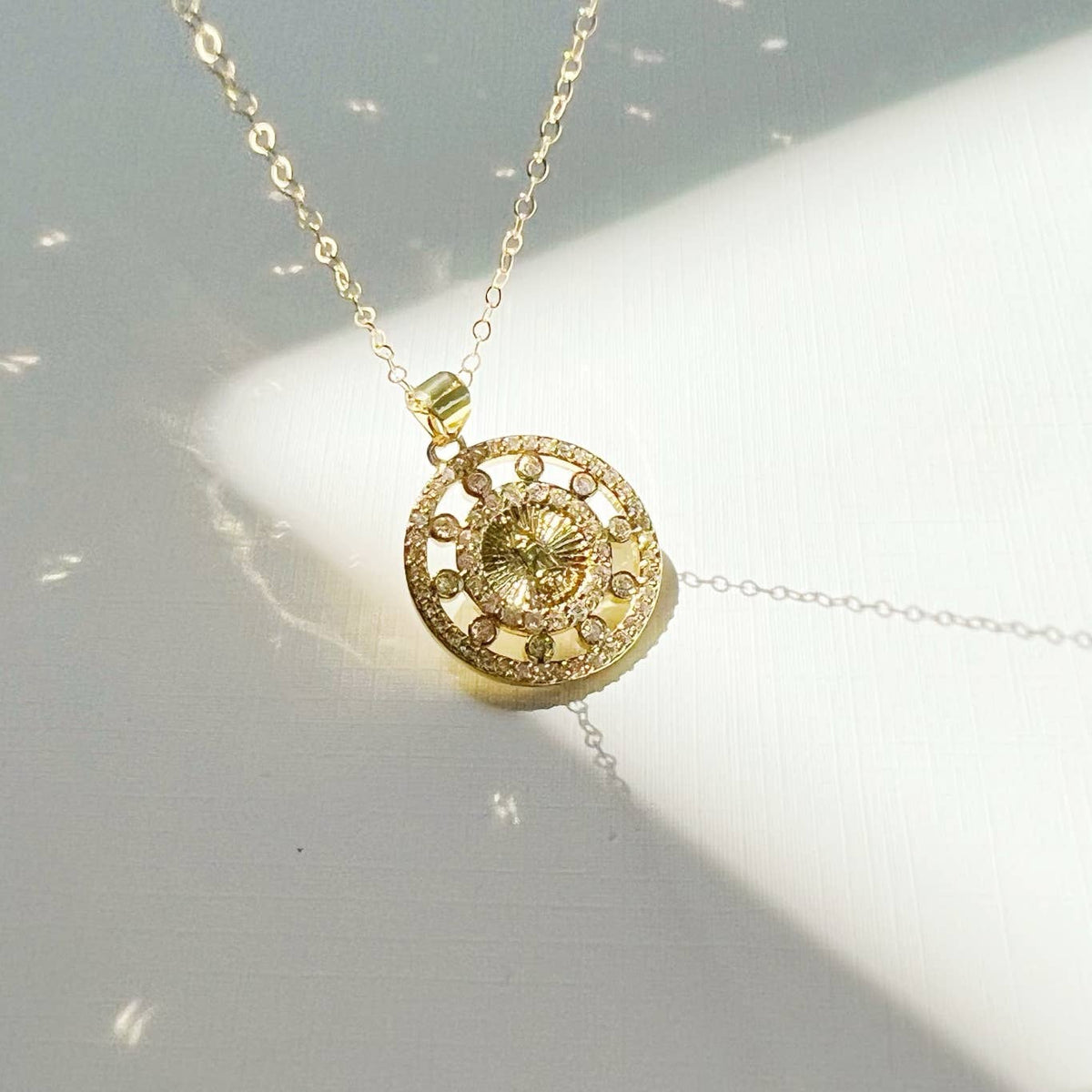 Prayer Mary Religious Pendant Necklace Gold Filled