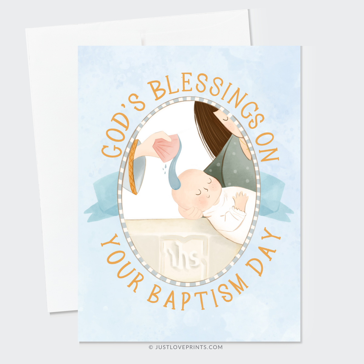 Just Love Prints - Catholic Stickers & Gifts - Baptism Day Greeting Card