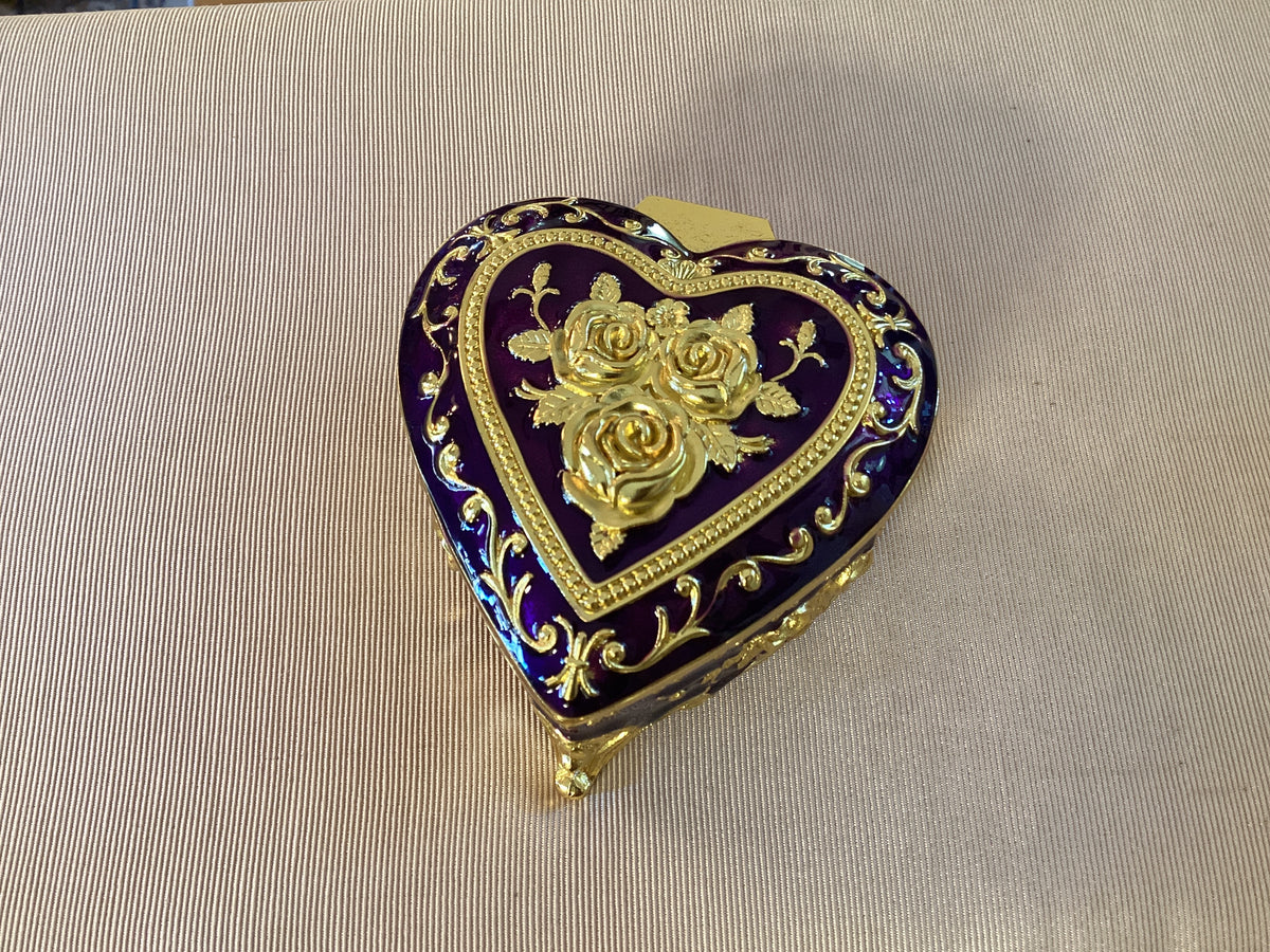 Vintage Rosary - Ornate Heart Box