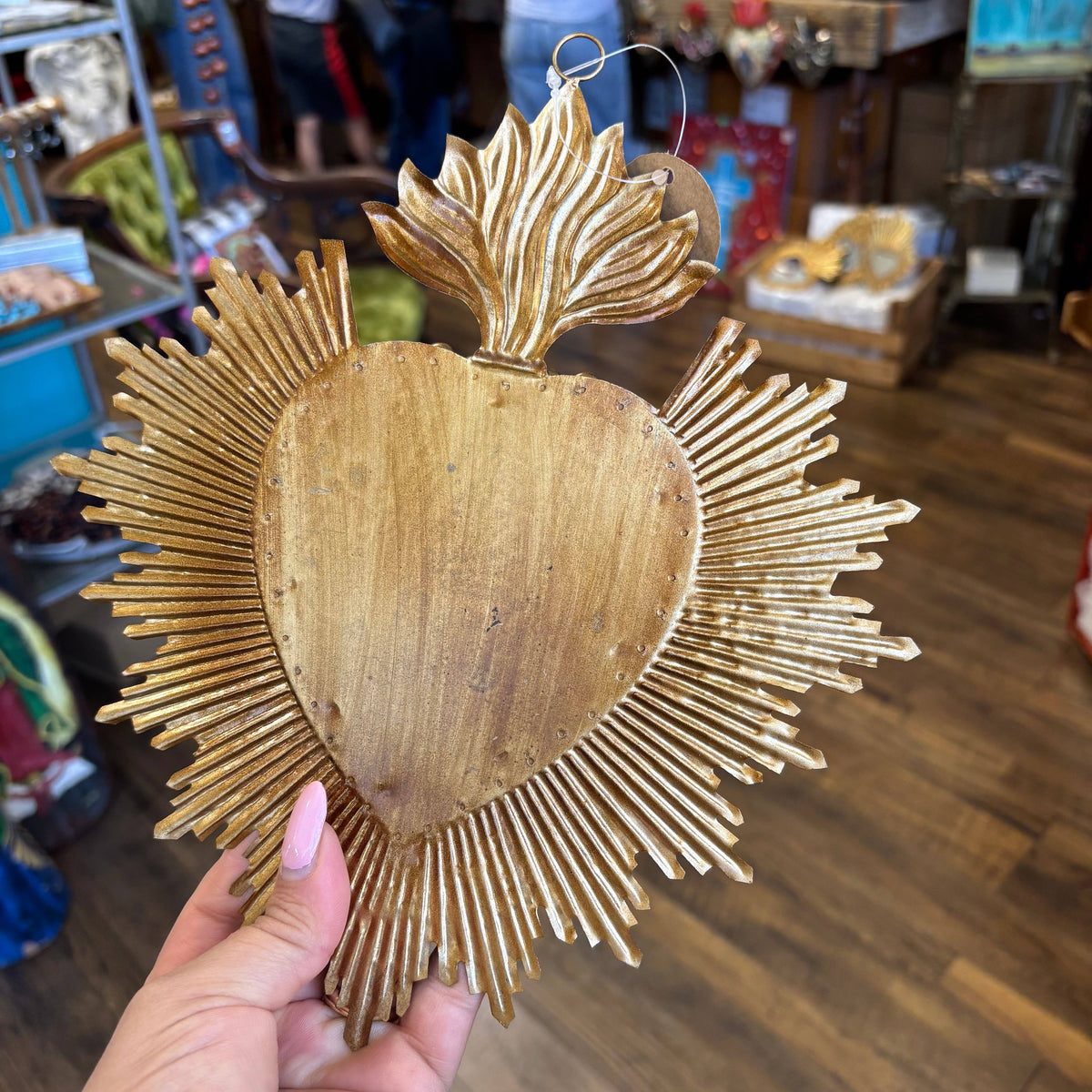 Love and Honor Jesus LLC - Jeweled Rays Gold Sacred Heart Mirror