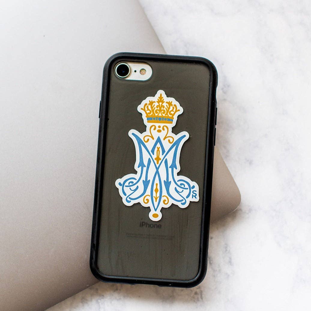 Sock Religious - Marian Monogram Sticker