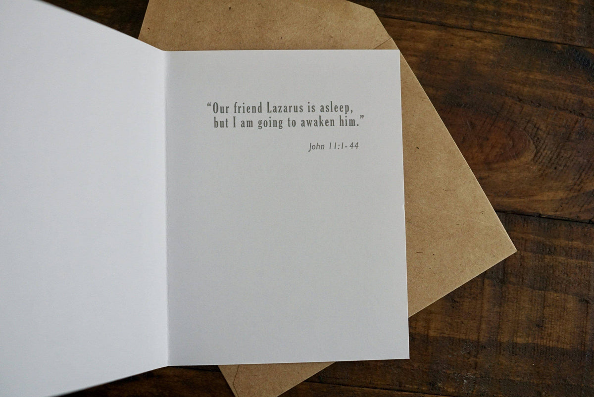Catholic Card Co. - Death of Lazarus | Catholic Grief Card | Sympathy Card