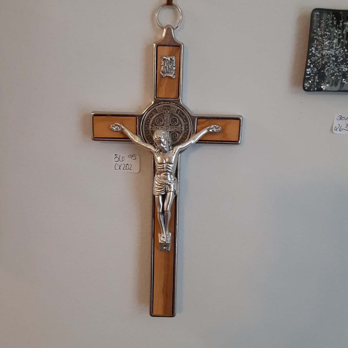 8” St Benedict Wall Crucifix - Inlay